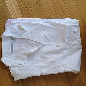 Embroidered Victoria Secret cotton pajama set,Medium, White with pink embroidey